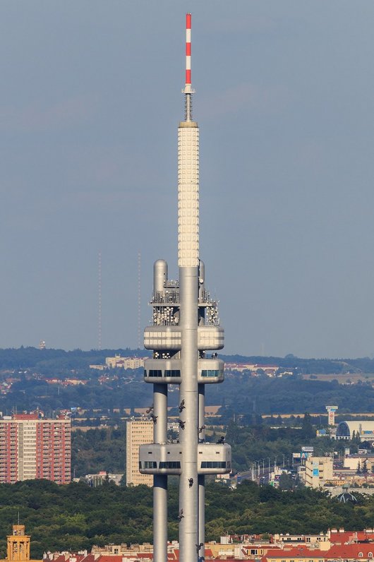 Television tower with parts of Prague in the background
