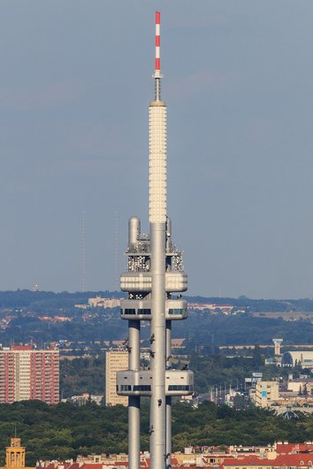 Television tower with parts of Prague in the background
