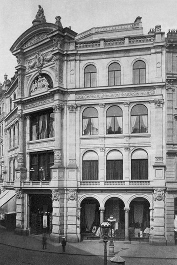 Black and white photo of the original Haas house