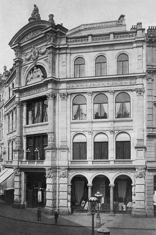 Black and white photo of the original Haas house