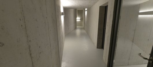 Interior view of the new residential building. 