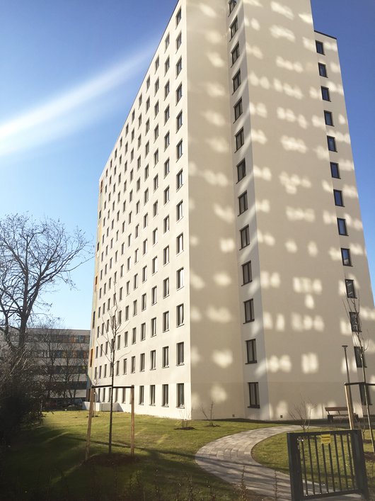 Rear view of student residence.